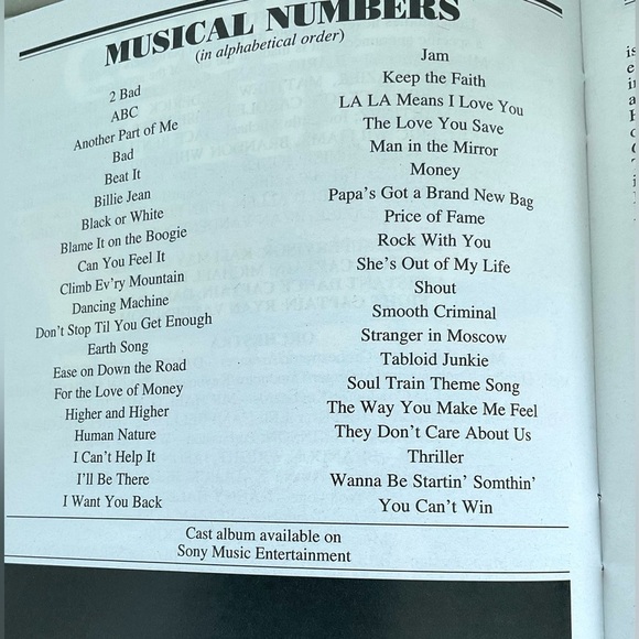 MJ Musical Broadway Playbill Neil Simon Theatre July 2024 Elijah Rhea Johnson - Picture 6 of 9